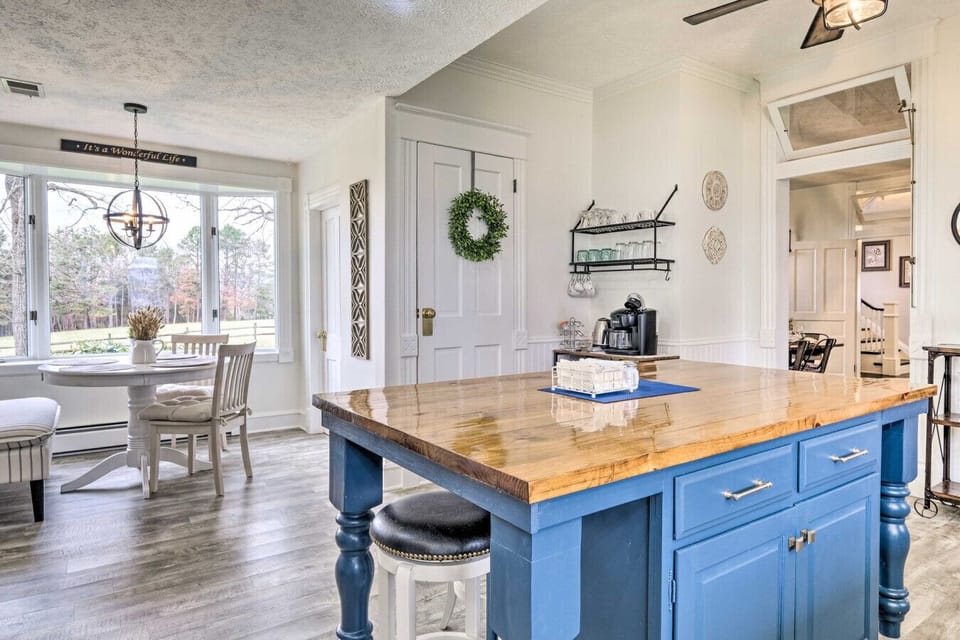 Bright Kitchen | Blue Island, Stainless Appliances & Open Shelving