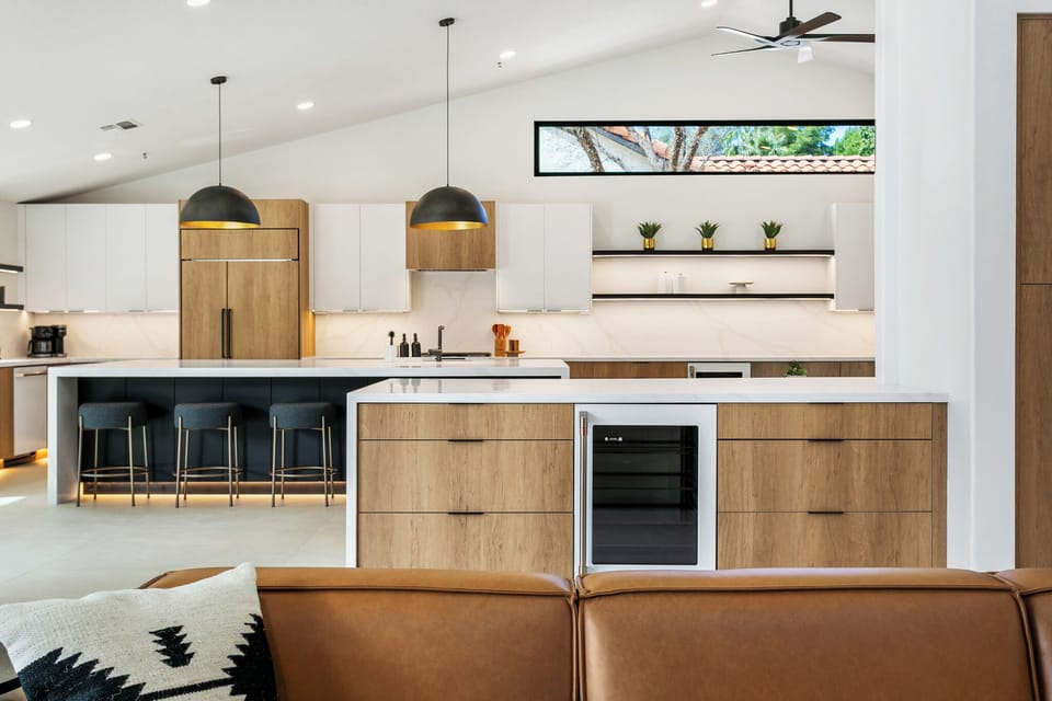 Modern kitchen with lots of natural light