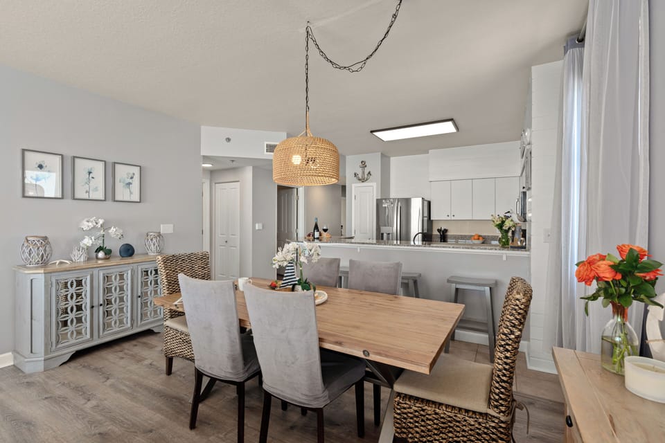 View of the dining area from the kitchen, perfect for entertaining.