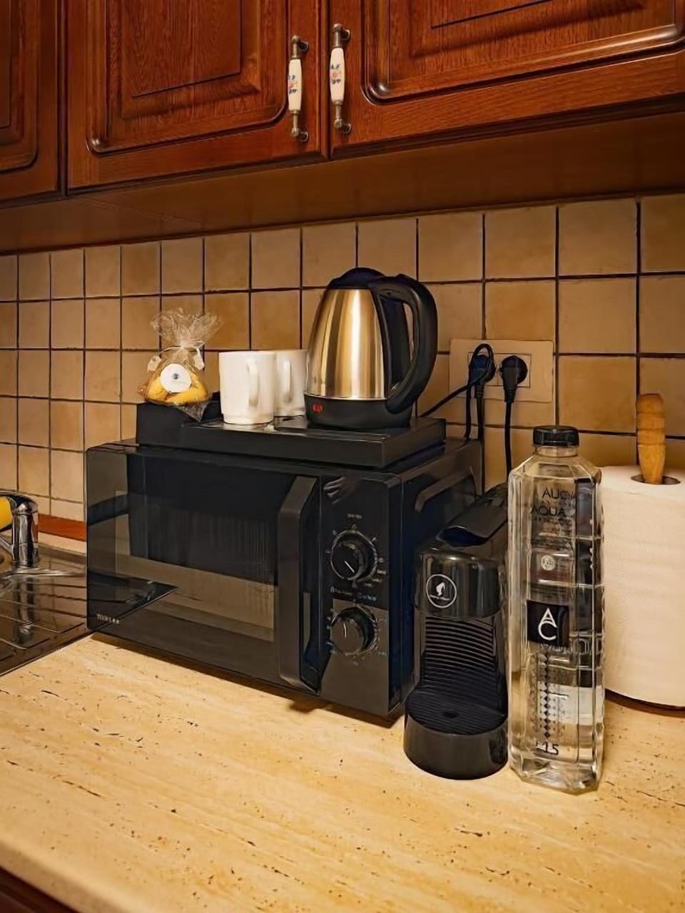 Business Apartment | Private kitchen | Espresso maker, toaster, dining tables