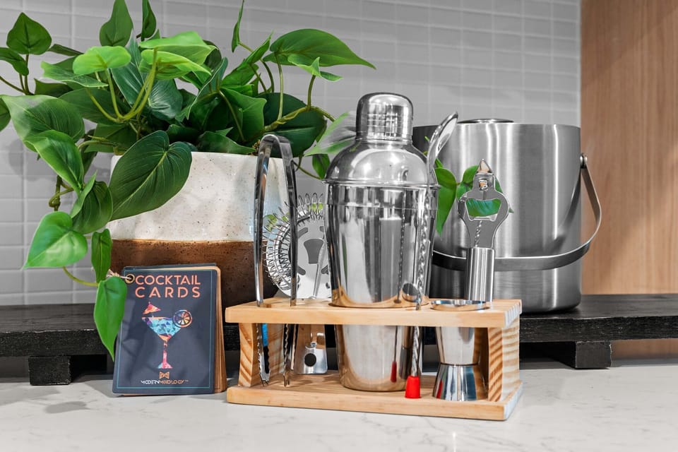 Cheers to your stay! Make yourself at home and enjoy a custom cocktail in the comfort of your own space—the perfect way to kick off your vacation