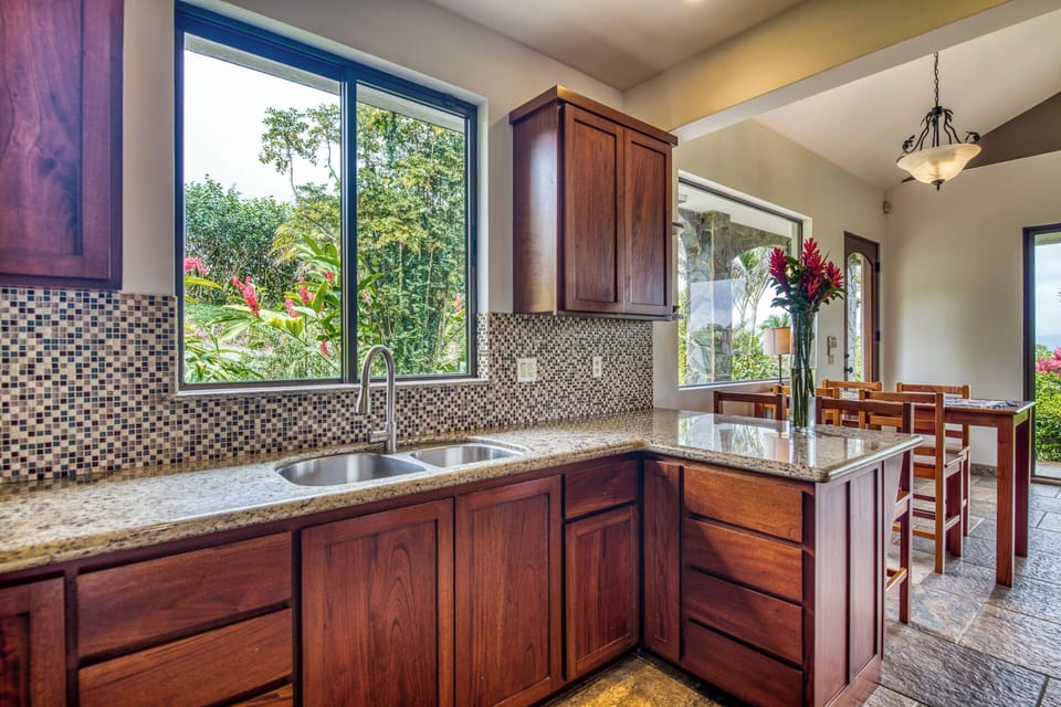 A large kitchen area for preparing meals.