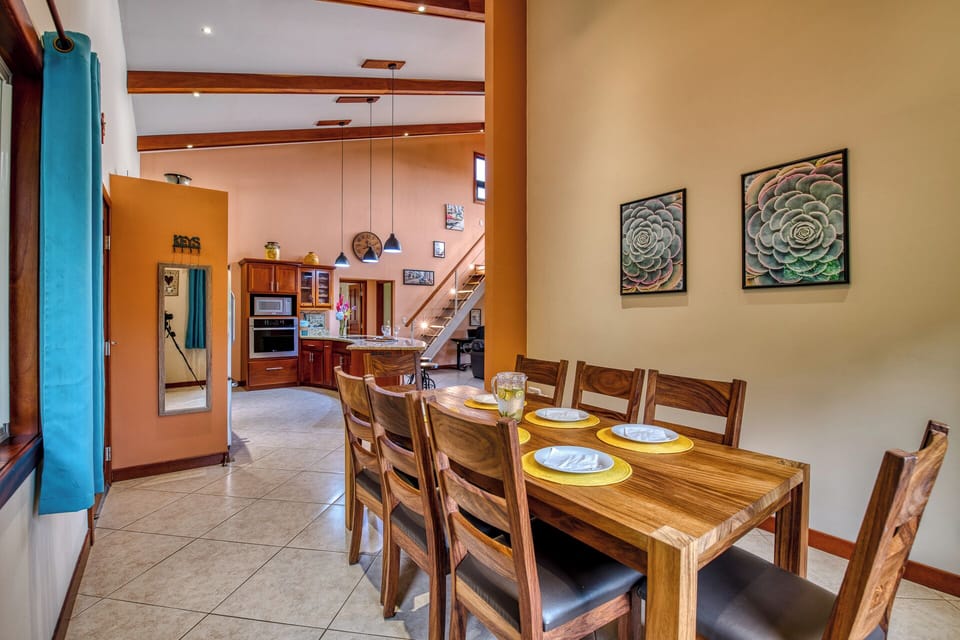 The dining area has plenty of space for gourmet dining for 8.