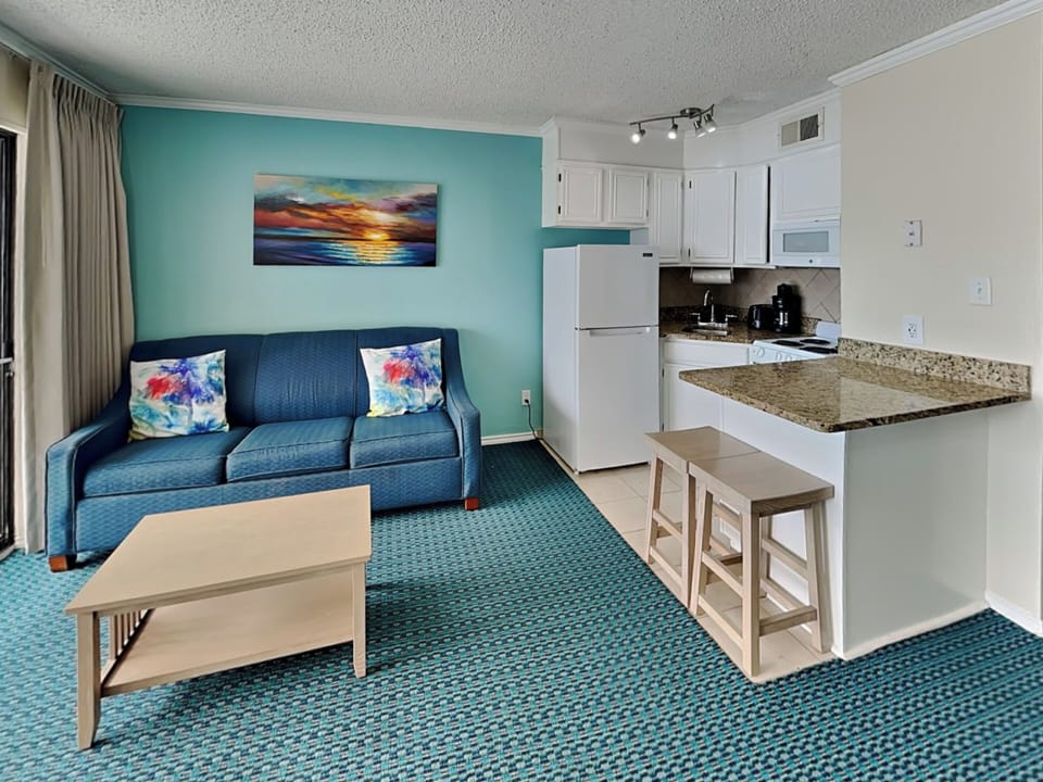 Living Room - Open Layout w/ Kitchen + Queen Sleeper Sofa