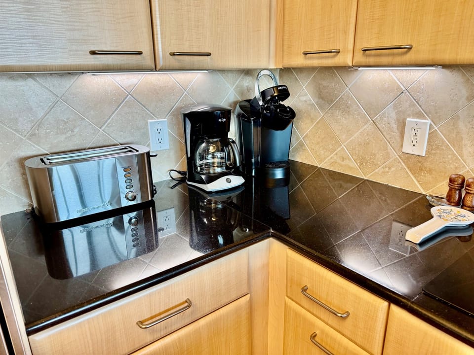We offer a standard coffee maker and a Keurig!