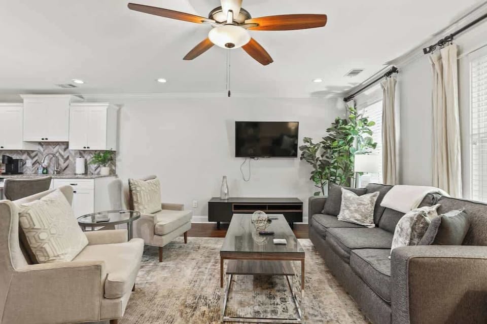 Our living room has a smart TV. We have also provided a few games for our guests to enjoy. 