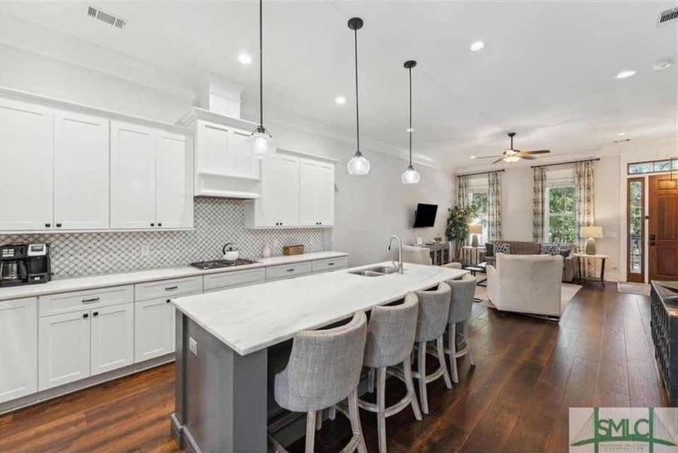 Plenty of seating in our open concept kitchen. Our kitchen is equipped with all the essentials. 