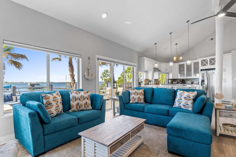 Living Area - Water Views - Deck Access - Smart TV - Electric Fireplace