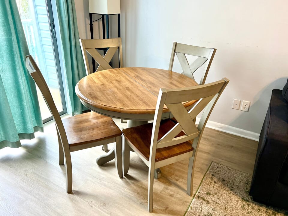 Enjoy the peaceful dining area with ample natural light