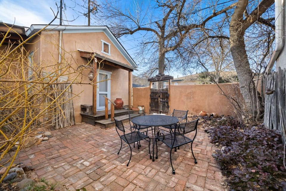 Dine al fresco in this charming outdoor space