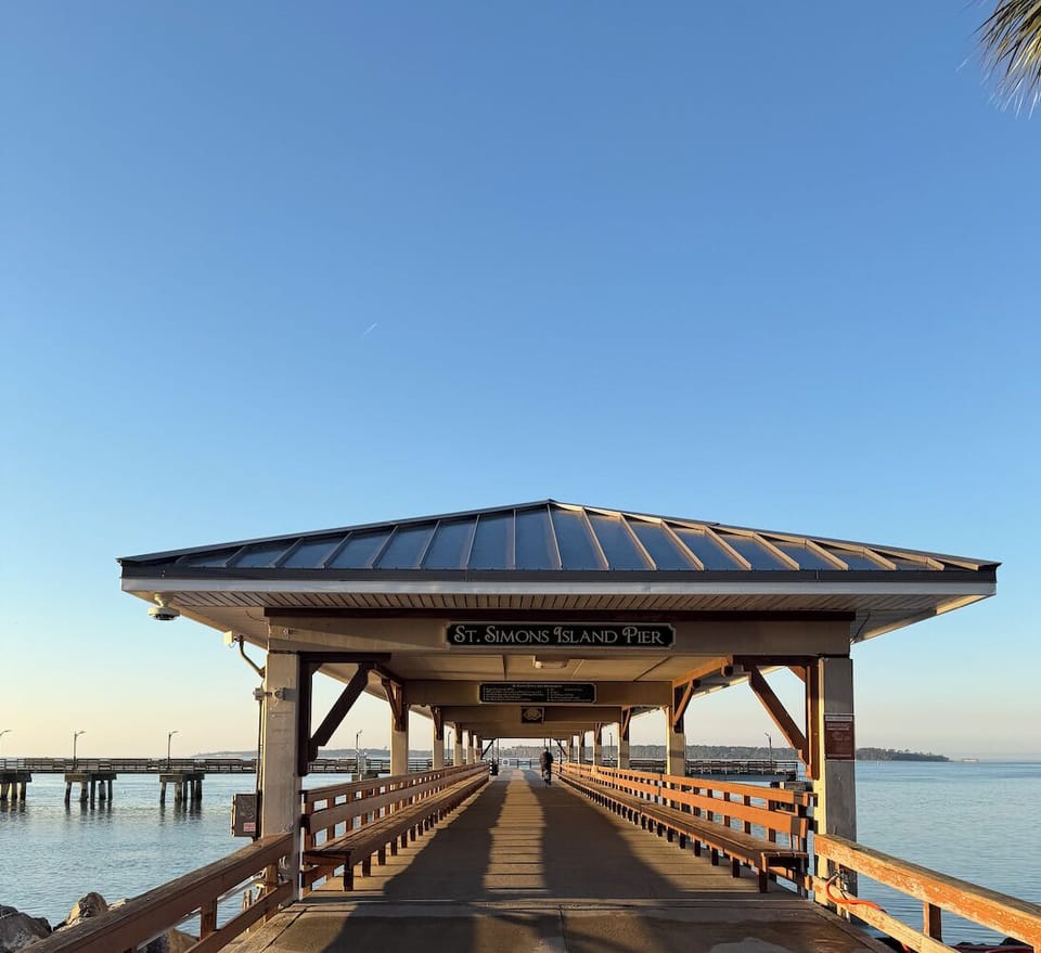 Iconic St Simons Pier, located at the end of Mallory Street, blocks from condo