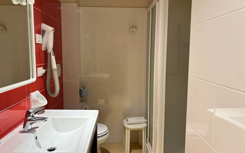 Comfort Double Room Single Use | Bathroom | Hair dryer, towels