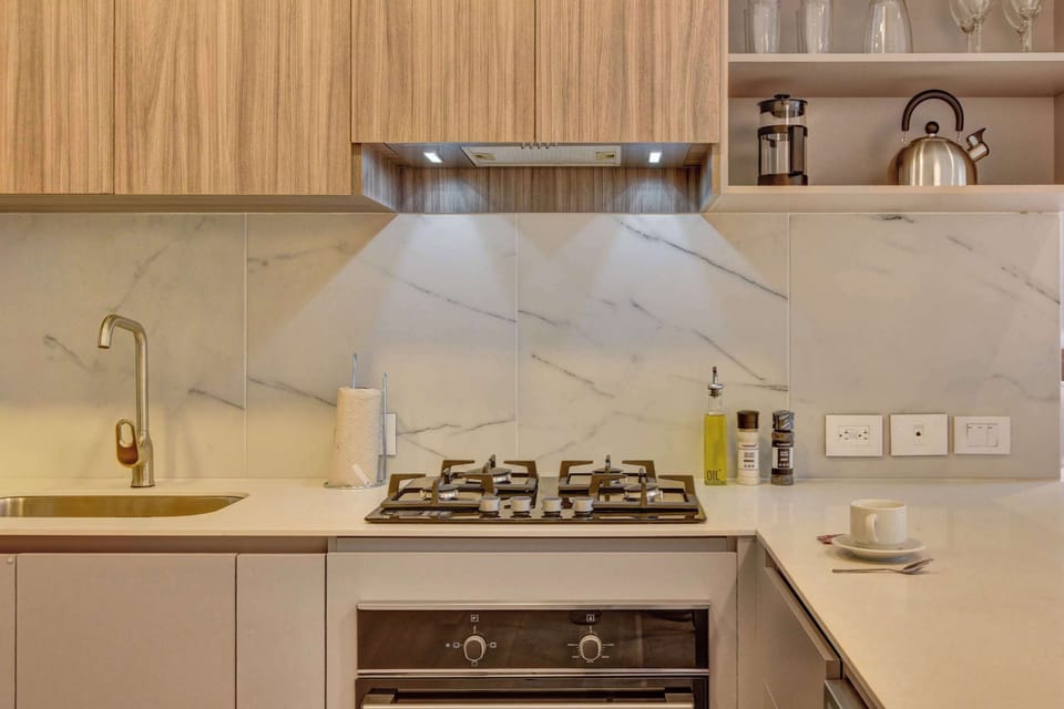 Functional cooking space designed for comfort and convenience.
