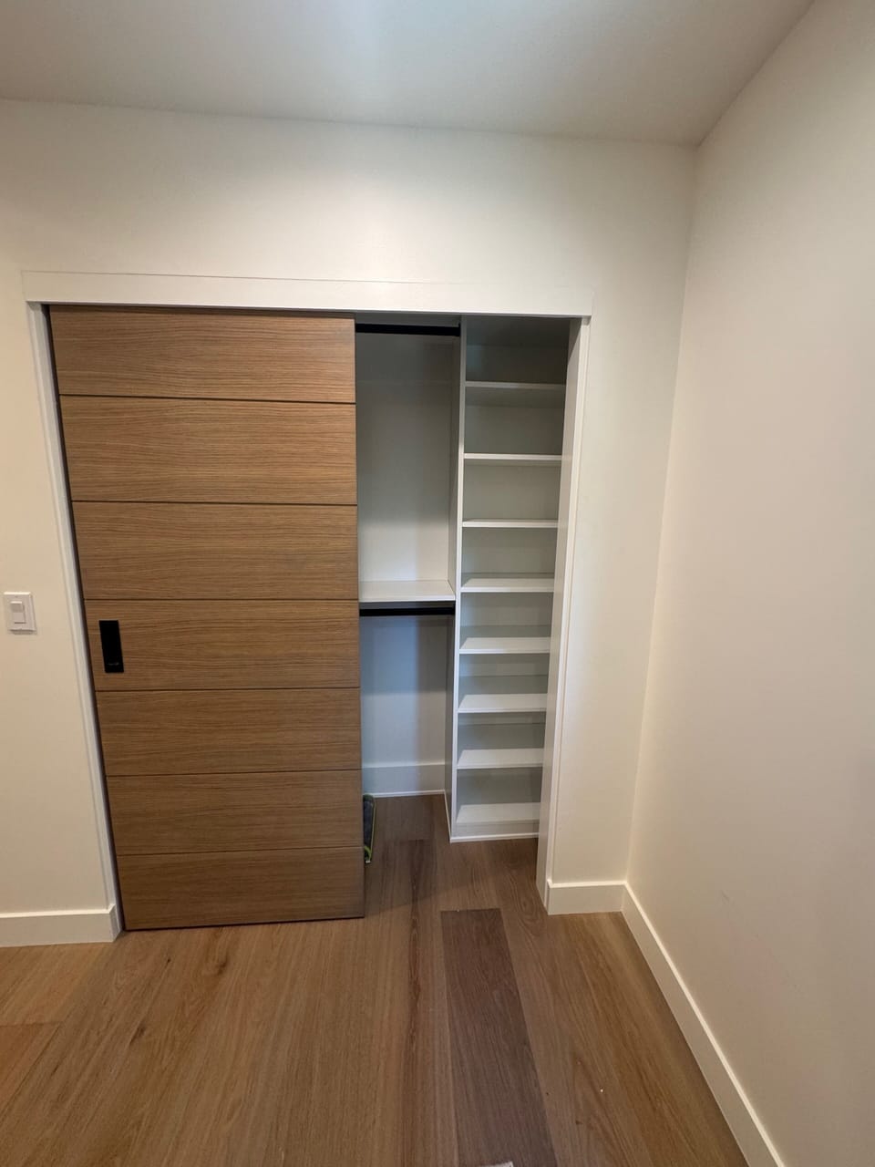 All three bedrooms have built in closet organization