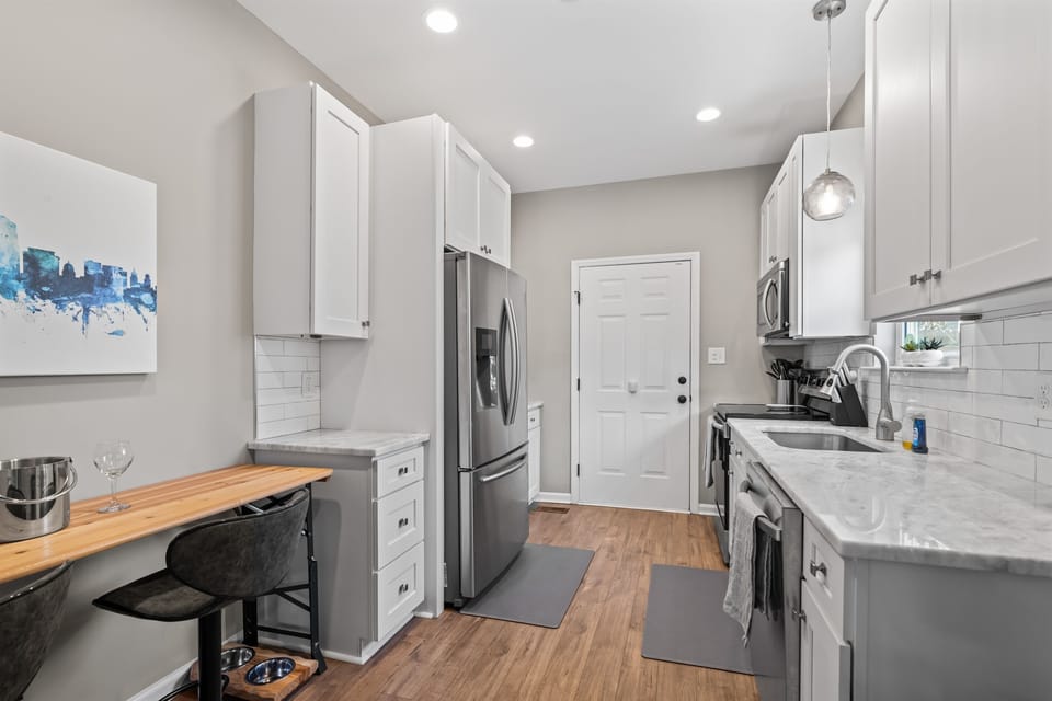 Fully stocked kitchen for cooking meals during your stay
