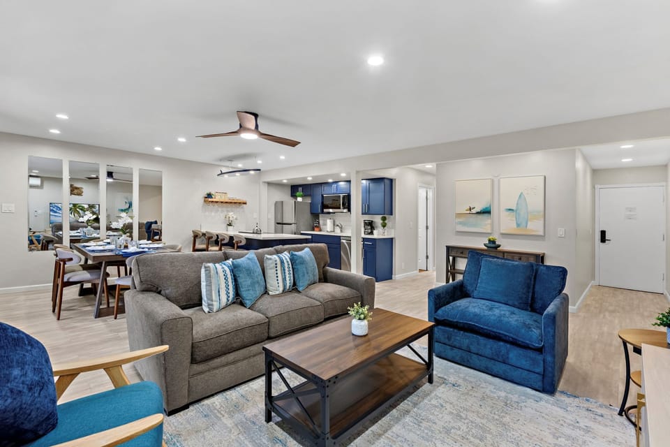 Stylish open-concept living area filled with natural light.