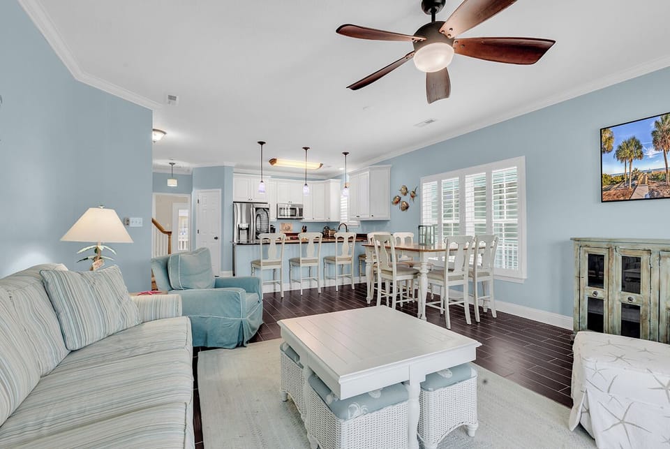 Open living and dining space