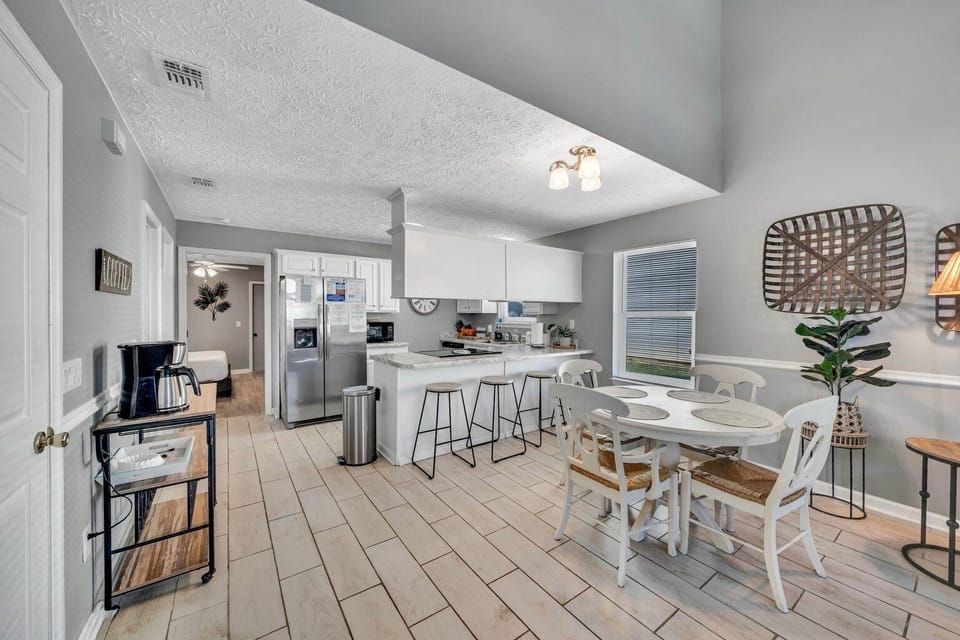 Dining table and coffee bar in kitchen area