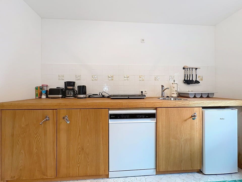 Kitchen, Countertop, Kitchen Appliance, Major Appliance, Cabinetry, Kitchen Sink, Plumbing Fixture, Home Appliance, Tap, Small Appliance