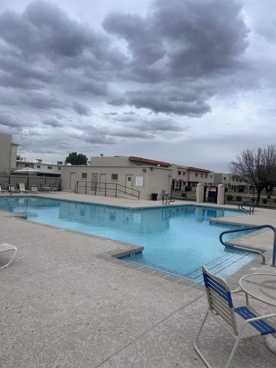 Community pool.  Not heated