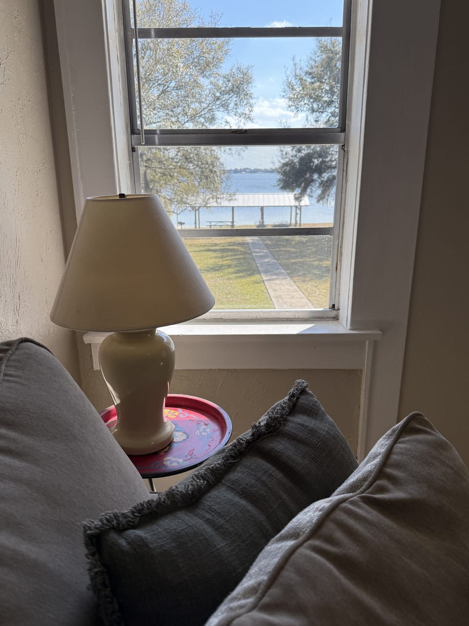View from living room sofa