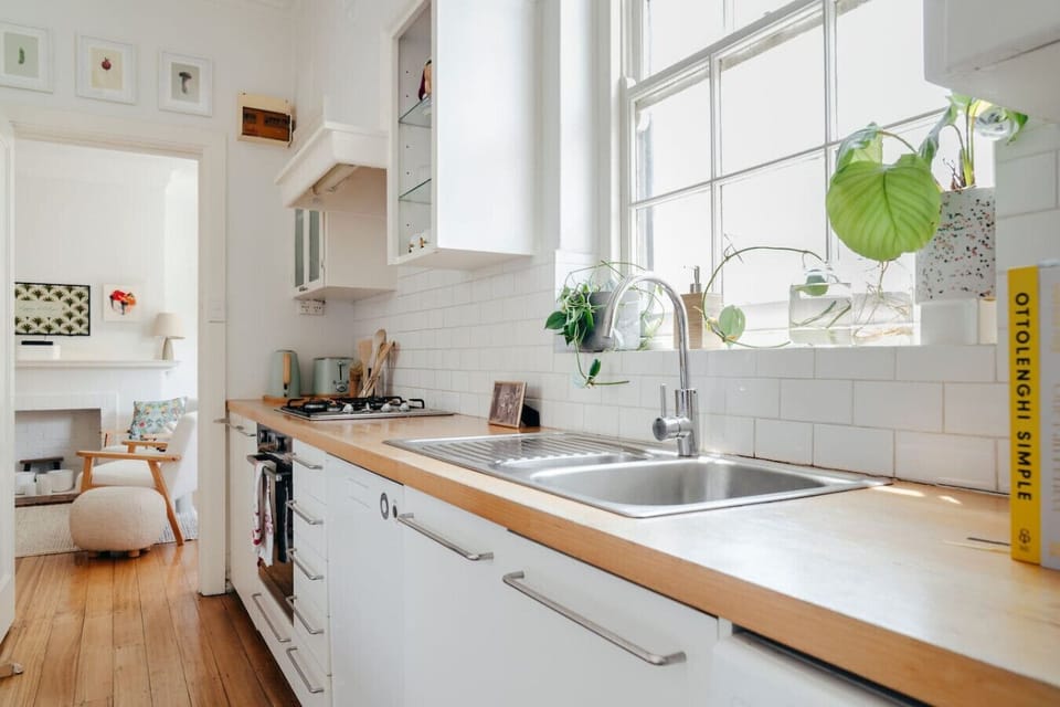 Clean and stocked kitchen
