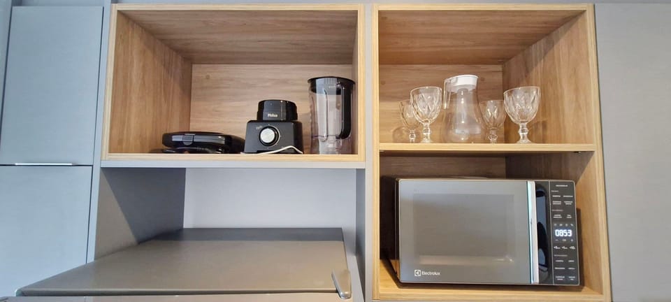 Basic Apartment | Private kitchen | Fridge, microwave, stovetop, blender
