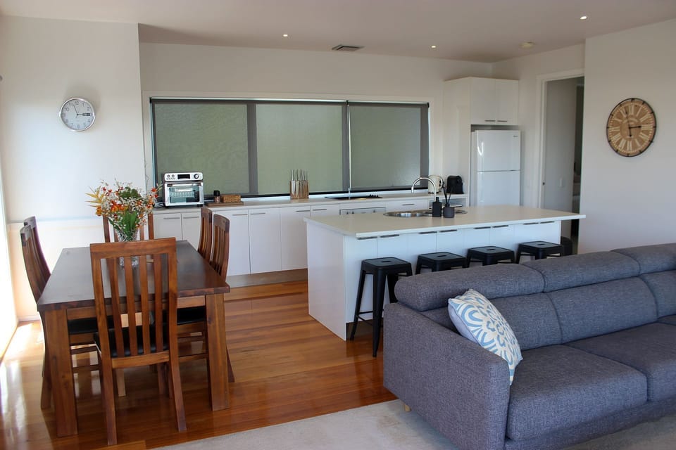 Looking from the living area to the dining area