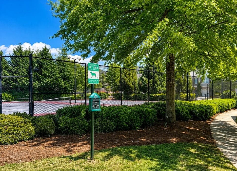 Pet-friendly community amenities include a designated pet area with convenient waste station—perfect for guests traveling with their four-legged companions.
