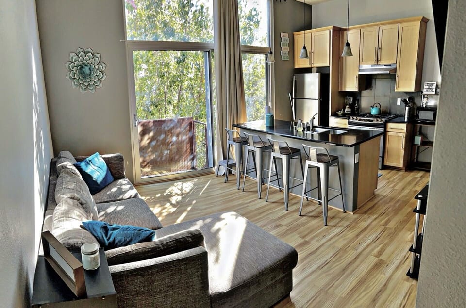 Living area and balcony view (2nd floor)