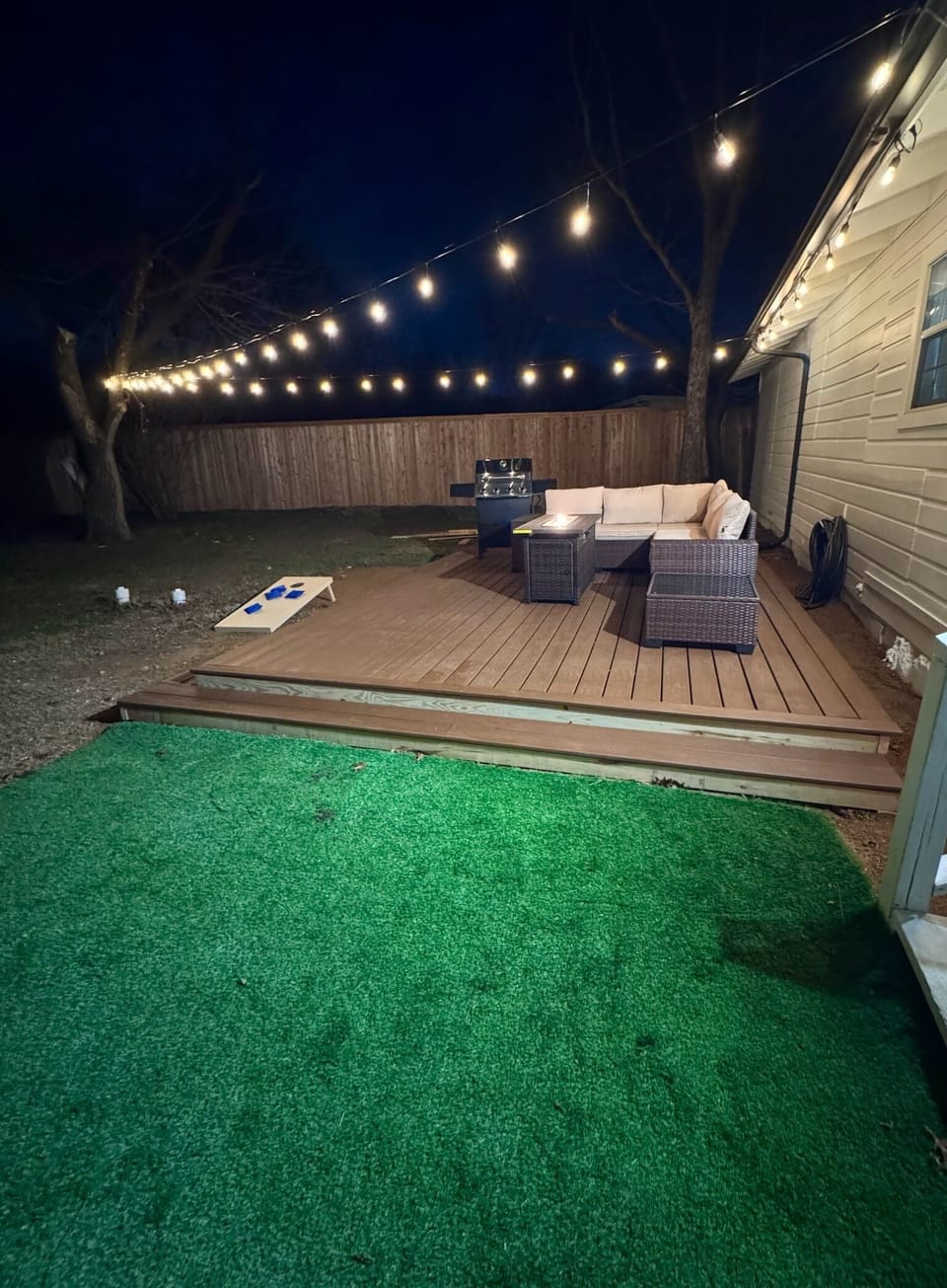 Retreat to our back patio after the big game