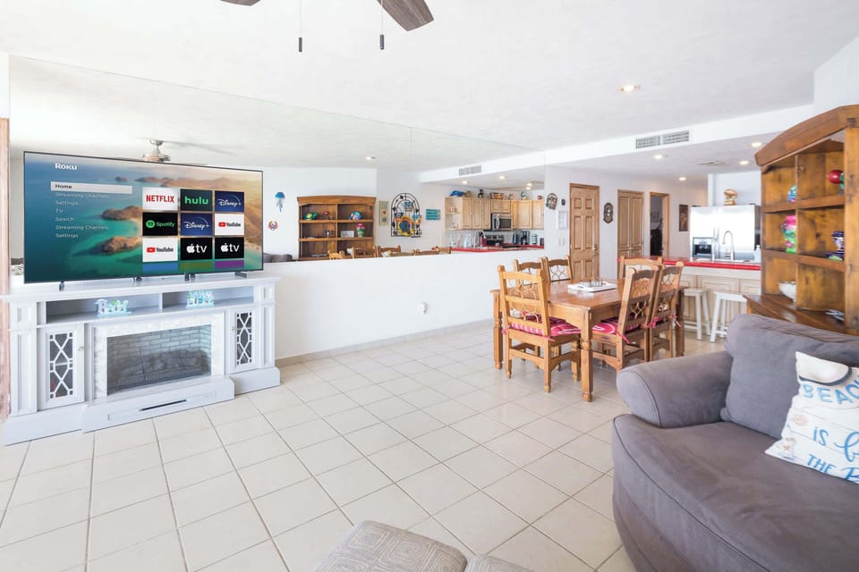 Living Room area with a large Smart TV