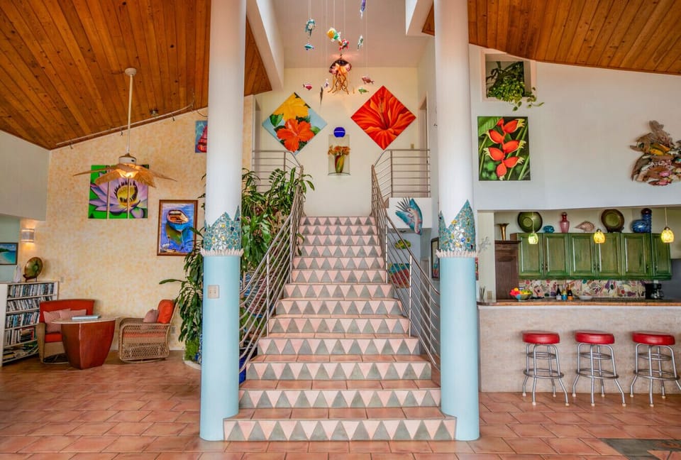 Stairway to two upper bedrooms
