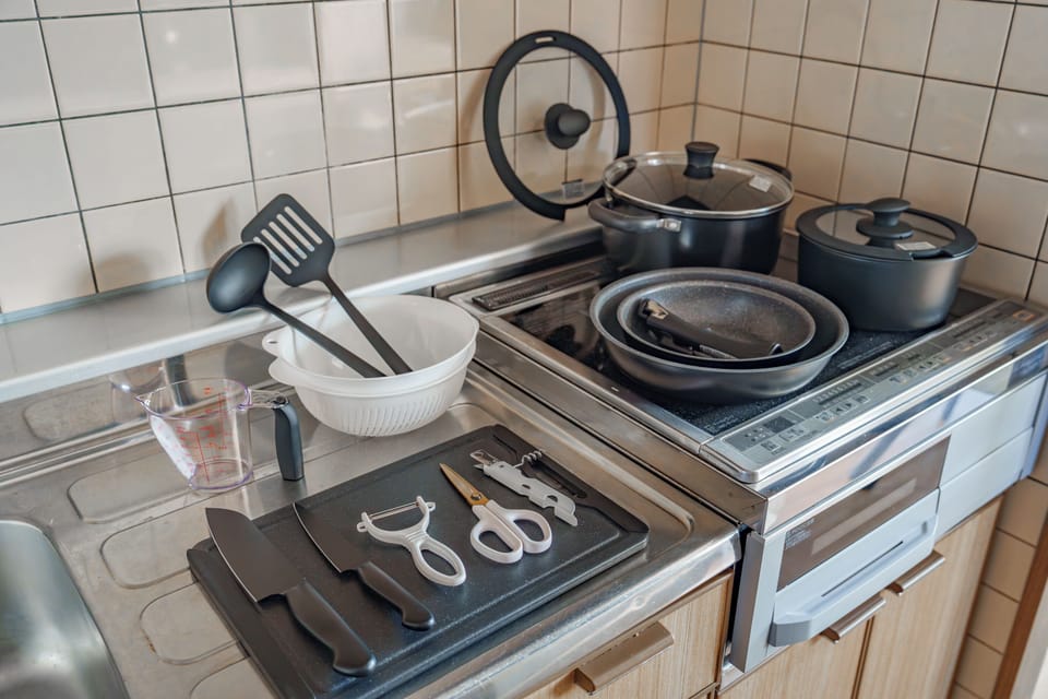 Apartment | Private kitchen | Fridge, microwave, stovetop, rice cooker