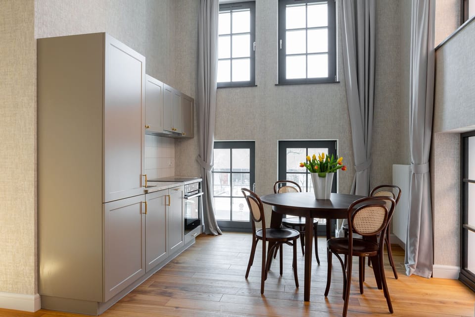 Deluxe Apartment | Private kitchen | Fridge, oven, stovetop, dishwasher