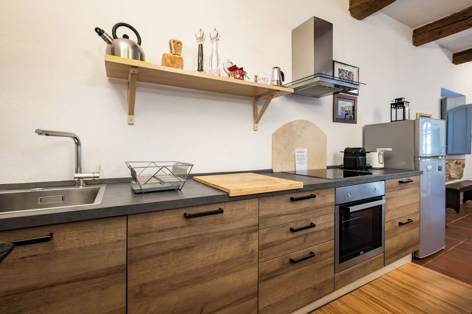Apartment, Garden View | Private kitchen | Fridge, stovetop, espresso maker, toaster