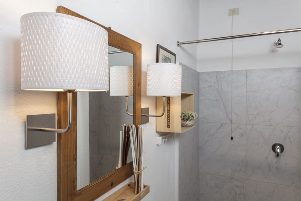 Hair dryer, bidet, towels, soap
