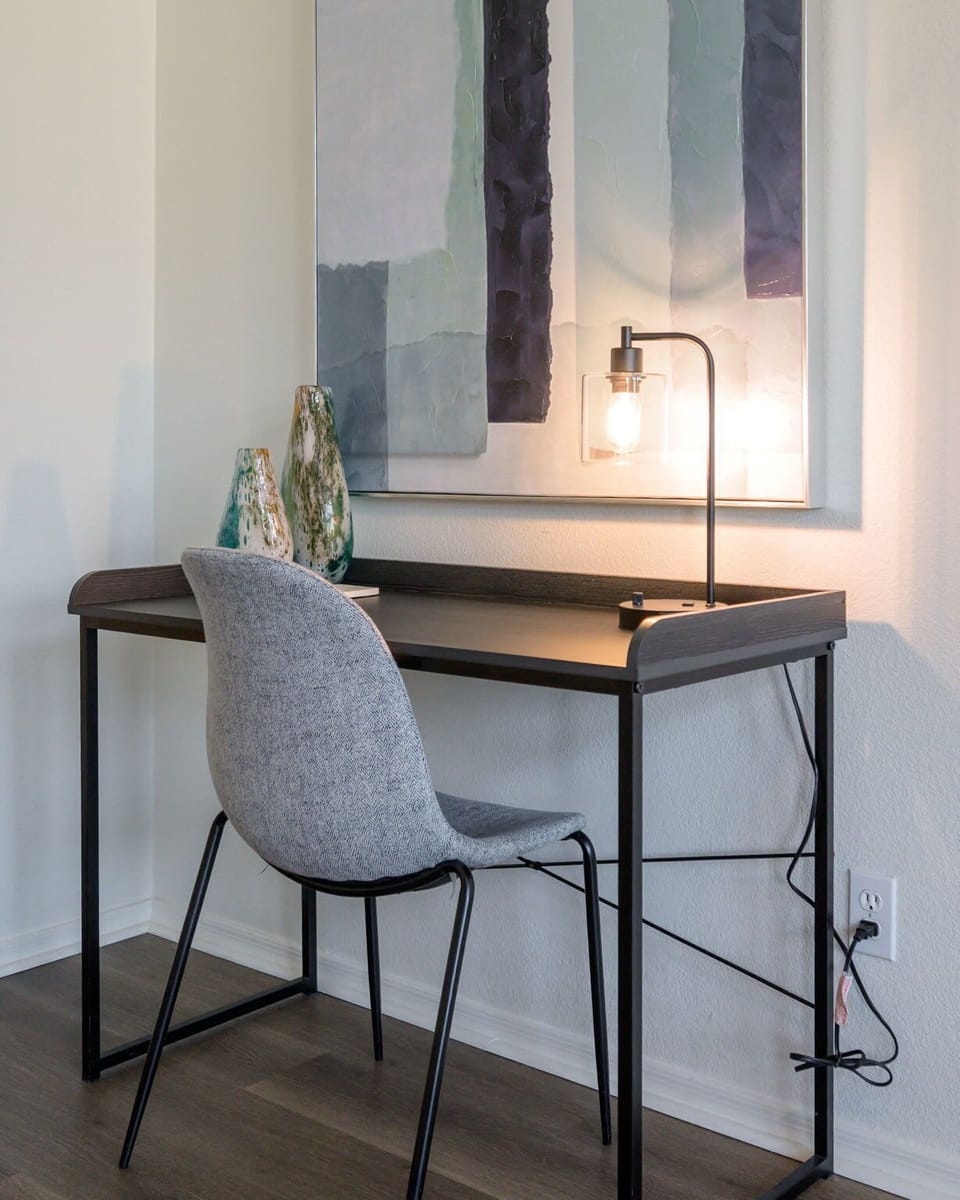 A small workspace to catch up on work or plan activities.