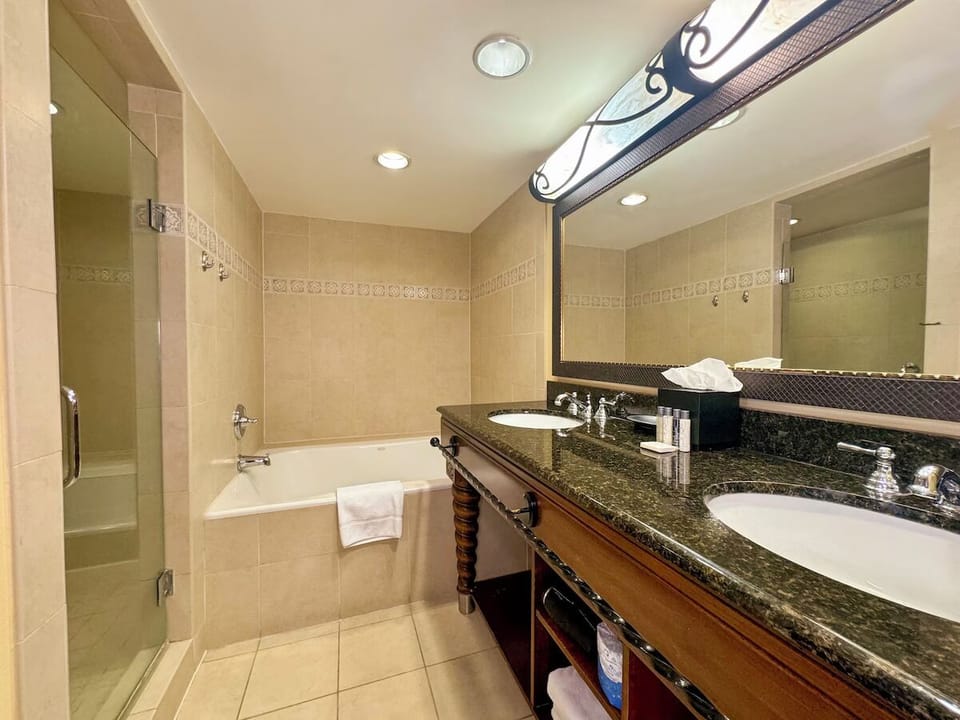 Refresh in a spacious bath with double vanity luxury.
