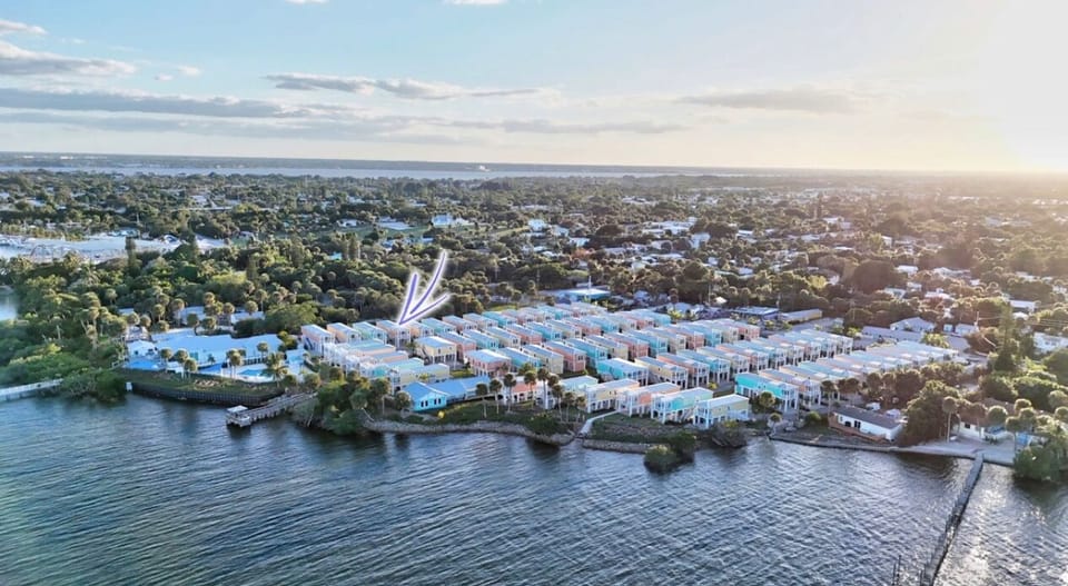 Aerial view of the Ocean View waterfront community on the Indian River.