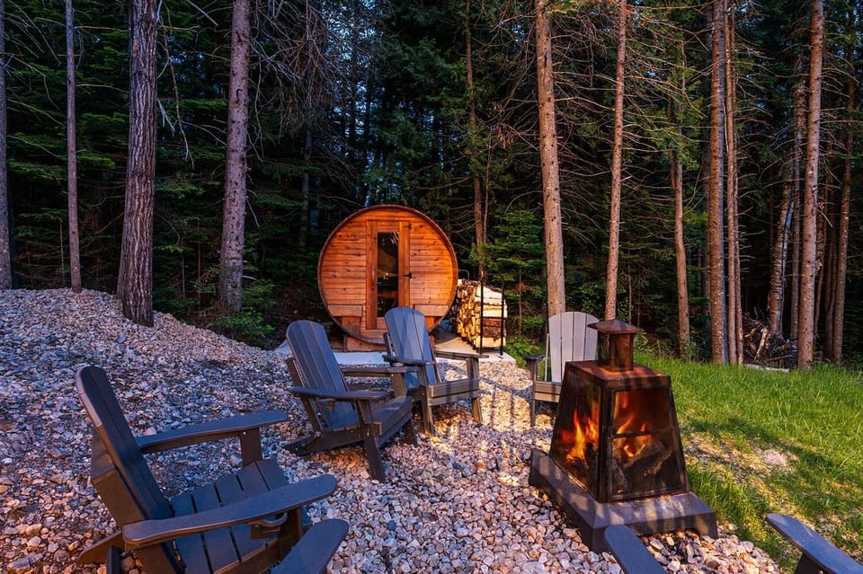 End your day with a sauna session and a fireside chat under the stars- the ultimate chalet experienc