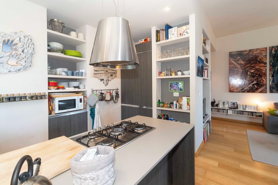 Apartment | Private kitchen | Full-size fridge, microwave, oven, stovetop