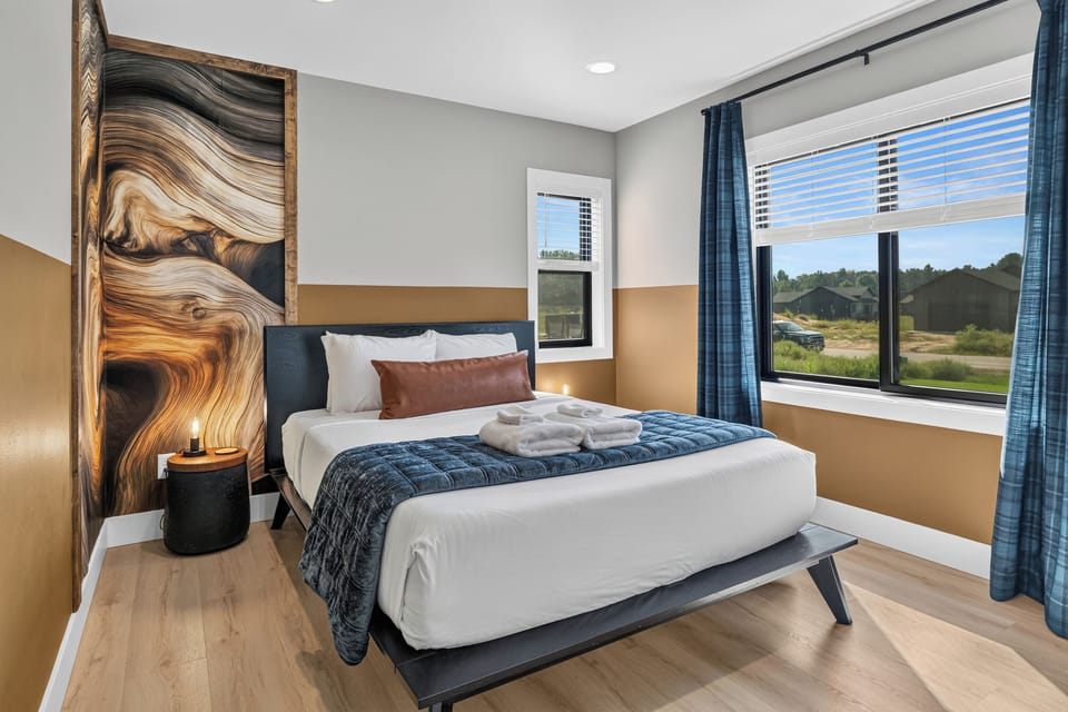 Upstairs Queen memory foam bedroom with smart tv