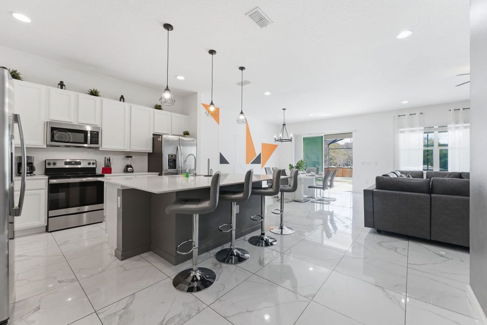 Design House, Multiple Bedrooms, Private Pool (1 Bedroom) | Private kitchen | Microwave, oven, highchair, dining tables