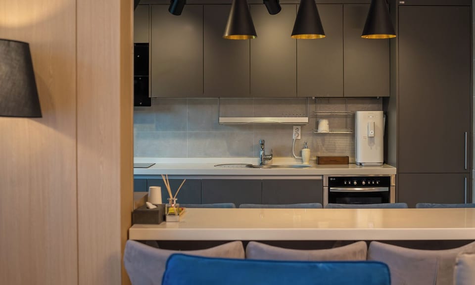 vip-01 | Private kitchen | Fridge, microwave, stovetop, cookware/dishes/utensils