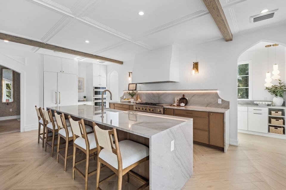 Gourmet kitchen with island seating