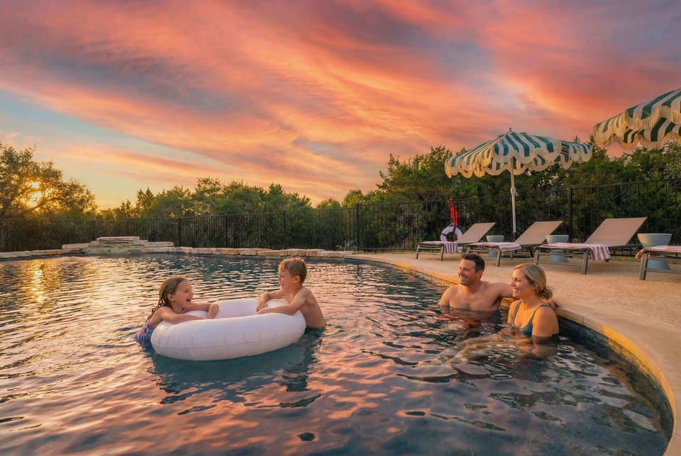 Sunset swims hit different. Gather your favorite people, soak up the Hill Country views, and make the most of every evening.