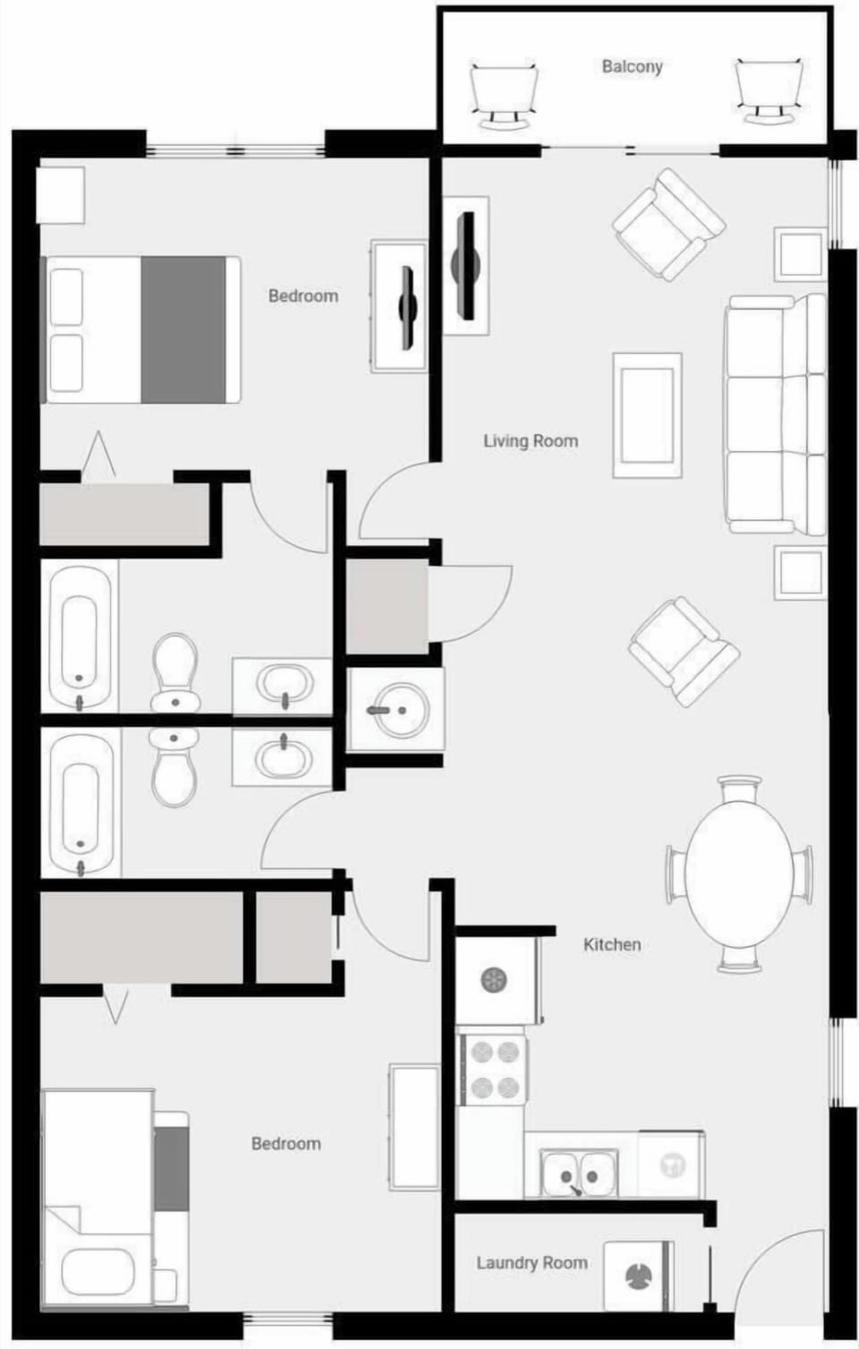 Spacious layout with two comfortable bedrooms, full kitchen, and private balcony for your perfect getaway.