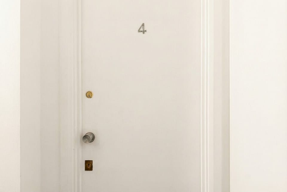 Your own front door marked number 4 for a private welcome.