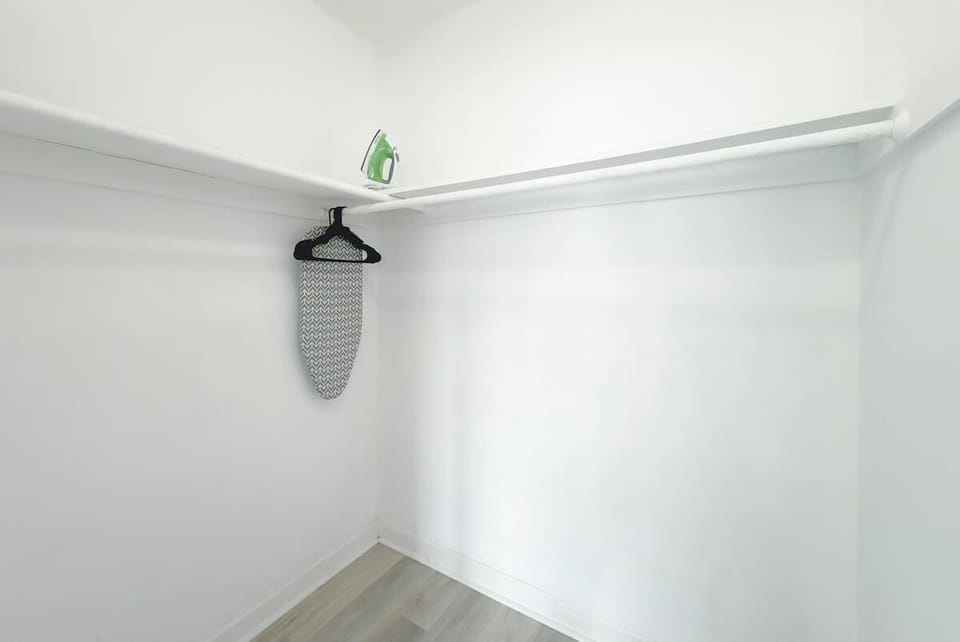 Spacious closet and storage space for your belongings.